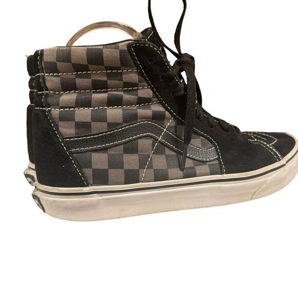 Vans Off the Wall Black Checkerboard hightop Skate board skateboard M 7 - W 8.5 - Picture 6 of 8